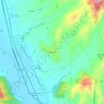 Topografisk kort Solfagnano, højde, terræn