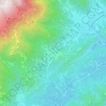 Topografisk kort Combài, højde, terræn