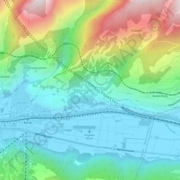 Topografisk kort Sankt German, højde, terræn
