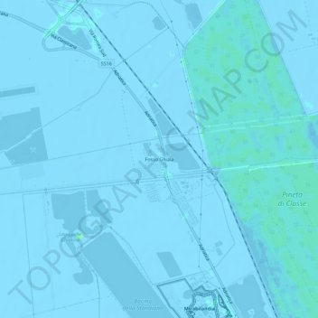 Topografisk kort Fosso Ghiaia, højde, terræn