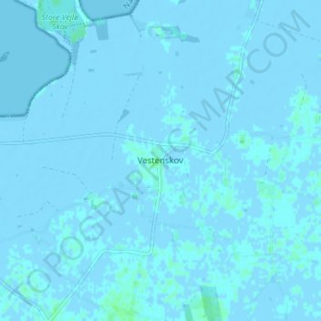 Topografisk kort Vestenskov, højde, terræn