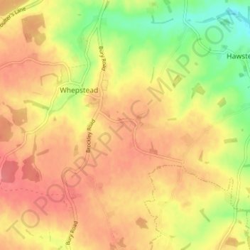 Topografisk kort Mickley Green, højde, terræn