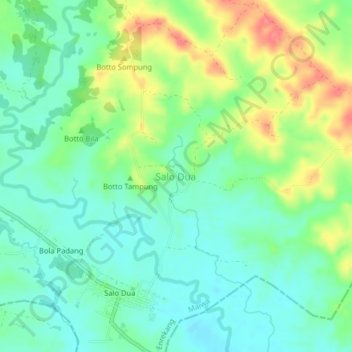 Topografisk kort Salo Dua, højde, terræn