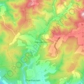 Topografisk kort Hauzenstein, højde, terræn