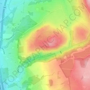 Topografisk kort Nicky Nook, højde, terræn