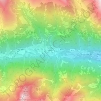Topografisk kort Migliere, højde, terræn