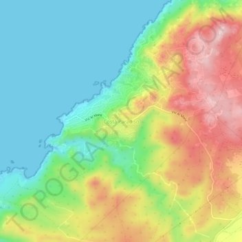 Topografisk kort Costa Paradiso, højde, terræn