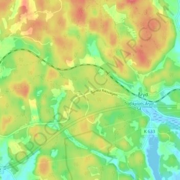 Topografisk kort Skogstorp, højde, terræn