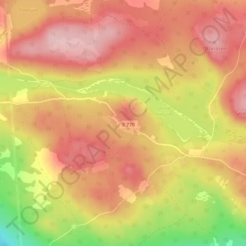 Topografisk kort Kölsjön, højde, terræn
