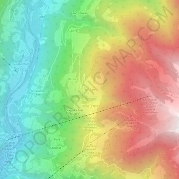 Topografisk kort Tall - Talle, højde, terræn