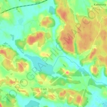 Topografisk kort Fimta, højde, terræn