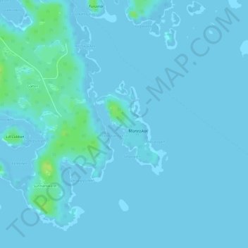 Topografisk kort Gävlehamn, højde, terræn