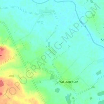 Topografisk kort Upper Dunsforth, højde, terræn