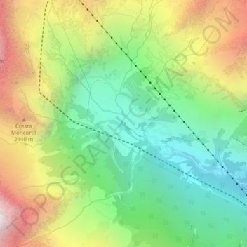 Topografisk kort Barmasse, højde, terræn