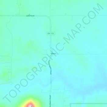 Topografisk kort Meers, højde, terræn