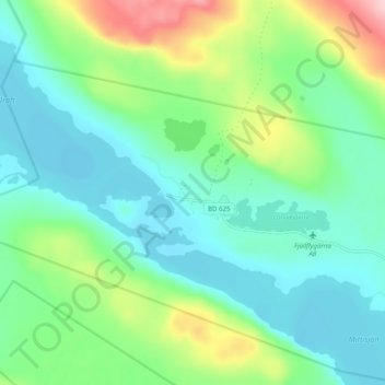 Topografisk kort Adolfström, højde, terræn