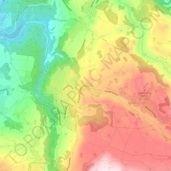 Topografisk kort Edlibach, højde, terræn