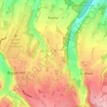 Topografisk kort Luxted, højde, terræn