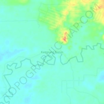 Topografisk kort Kampung Kapas, højde, terræn