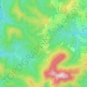 Topografisk kort Logis de Paris, højde, terræn
