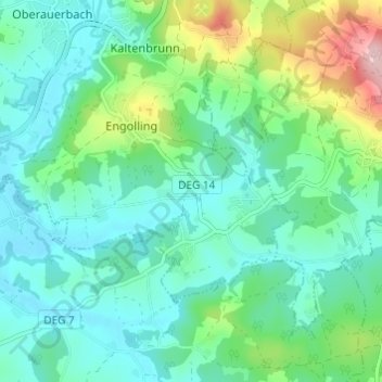 Topografisk kort Schweinbach, højde, terræn