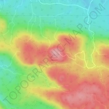 Topografisk kort Mount Arvon, højde, terræn