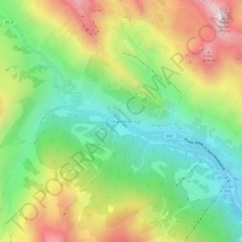 Topografisk kort Argentera, højde, terræn