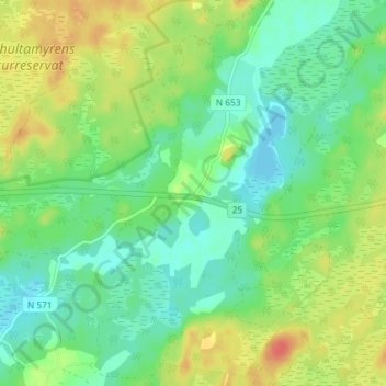 Topografisk kort Esmared, højde, terræn