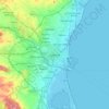 Topografisk kort Valencia, højde, terræn