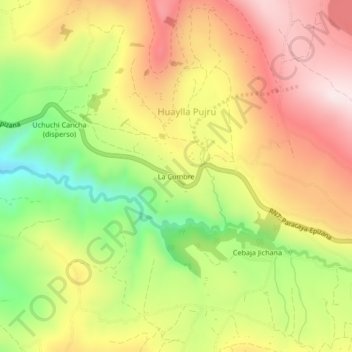 Topografisk kort La Cumbre, højde, terræn