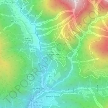 Topografisk kort Noiaretto, højde, terræn