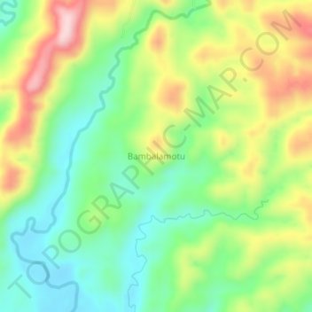 Topografisk kort Bambalamotu, højde, terræn