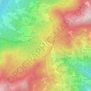 Topografisk kort Centocroci, højde, terræn