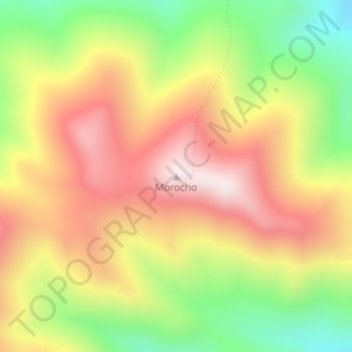 Topografisk kort Morocho, højde, terræn