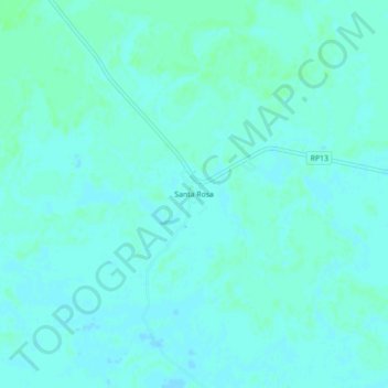 Topografisk kort Santa Rosa, højde, terræn