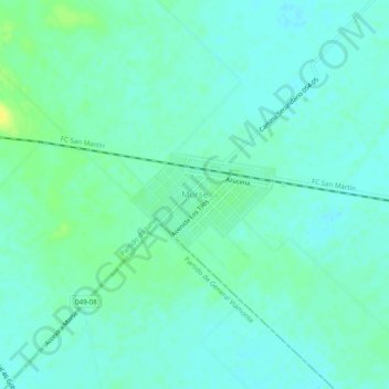 Topografisk kort Morse, højde, terræn