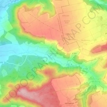 Topografisk kort Gößlingen, højde, terræn