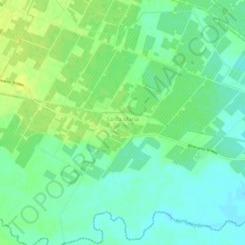 Topografisk kort Santa María de Oro, højde, terræn