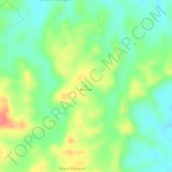 Topografisk kort Bukit Raja, højde, terræn