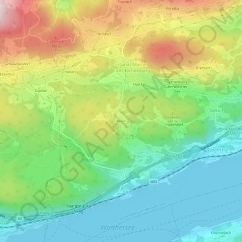 Topografisk kort Pavor, højde, terræn