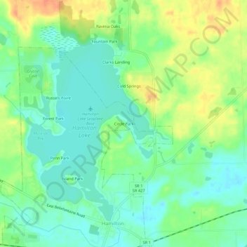 Topografisk kort Circle Park, højde, terræn
