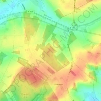 Topografisk kort Harle, højde, terræn