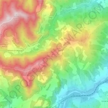 Topografisk kort Castelnuovo, højde, terræn