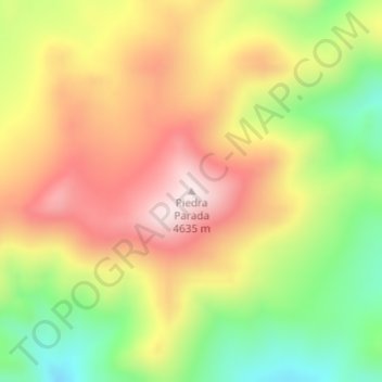 Topografisk kort Piedra Parada, højde, terræn