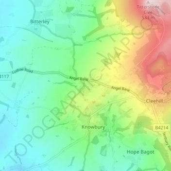 Topografisk kort Farden, højde, terræn