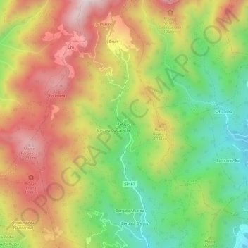 Topografisk kort Talucco, højde, terræn