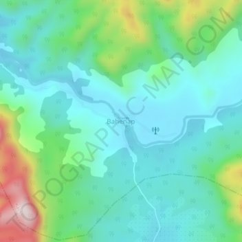 Topografisk kort Bahenap, højde, terræn