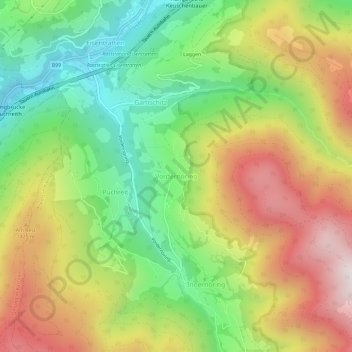Topografisk kort Vordernöring, højde, terræn