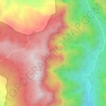 Topografisk kort Kariango, højde, terræn