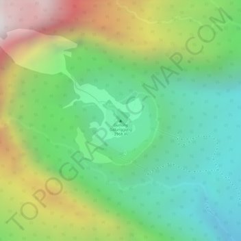 Topografisk kort Mount Galunggung, højde, terræn